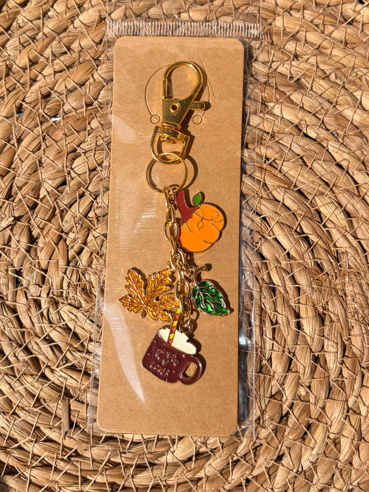 Cozy Pumpkin Spice Fall Keychain