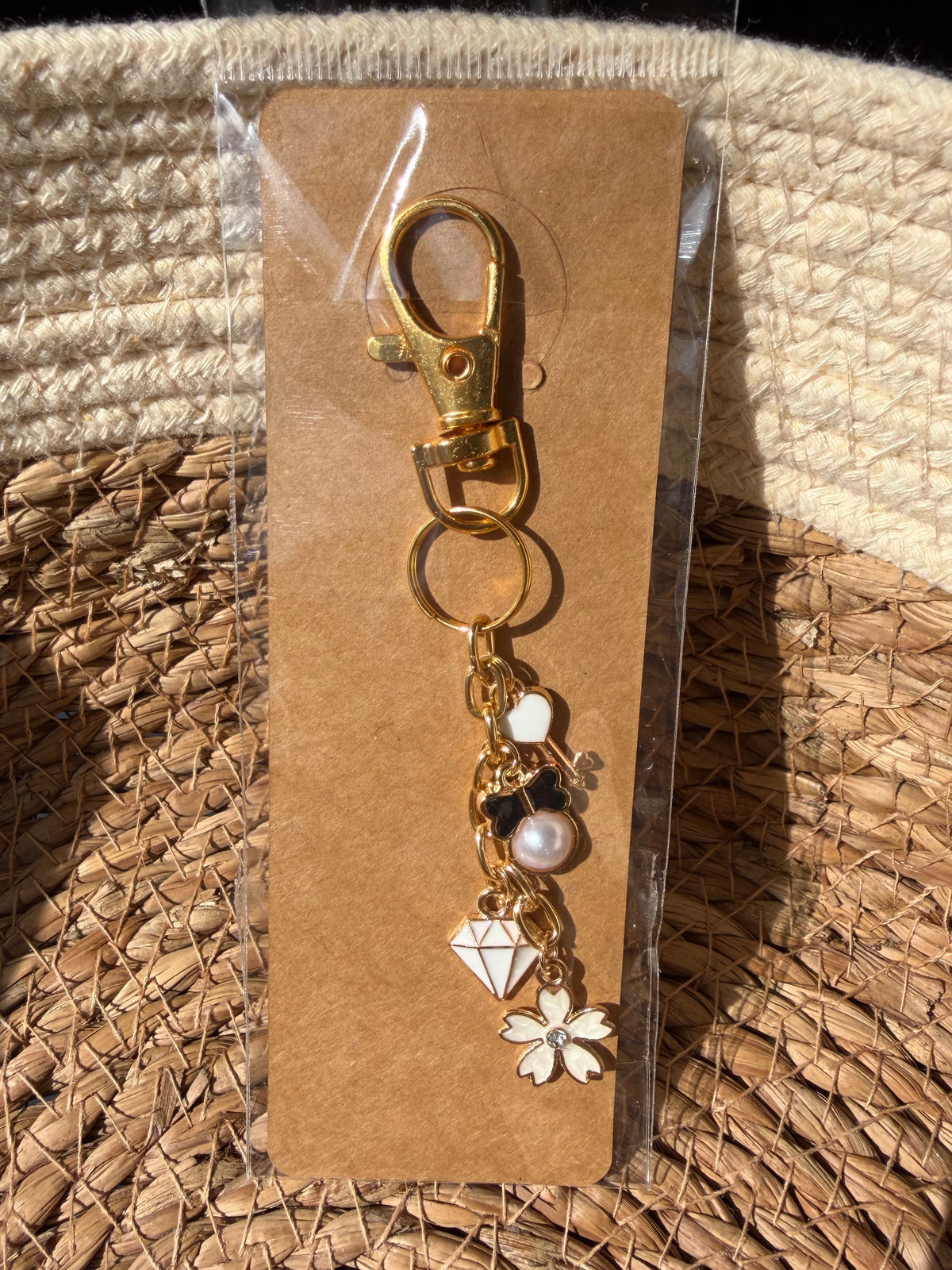 Gorgeous Black and White Bag Charm