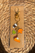 Cozy Pumpkin Pie and Coffee Keychain