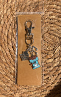 Coffee, Music and Books Keychain